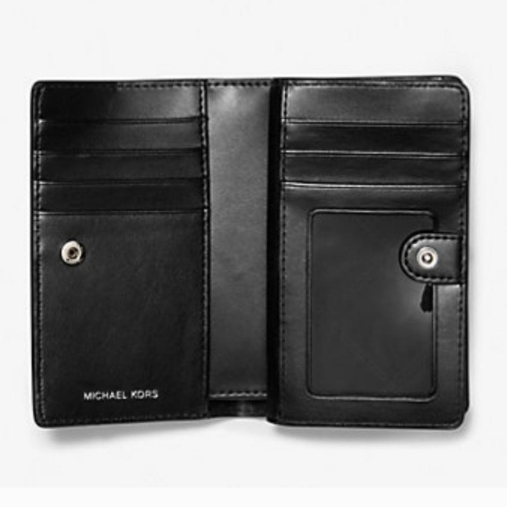 Michael Kors Empire Medium Leopard Logo Bifold Wallet - Picture 3 of 7